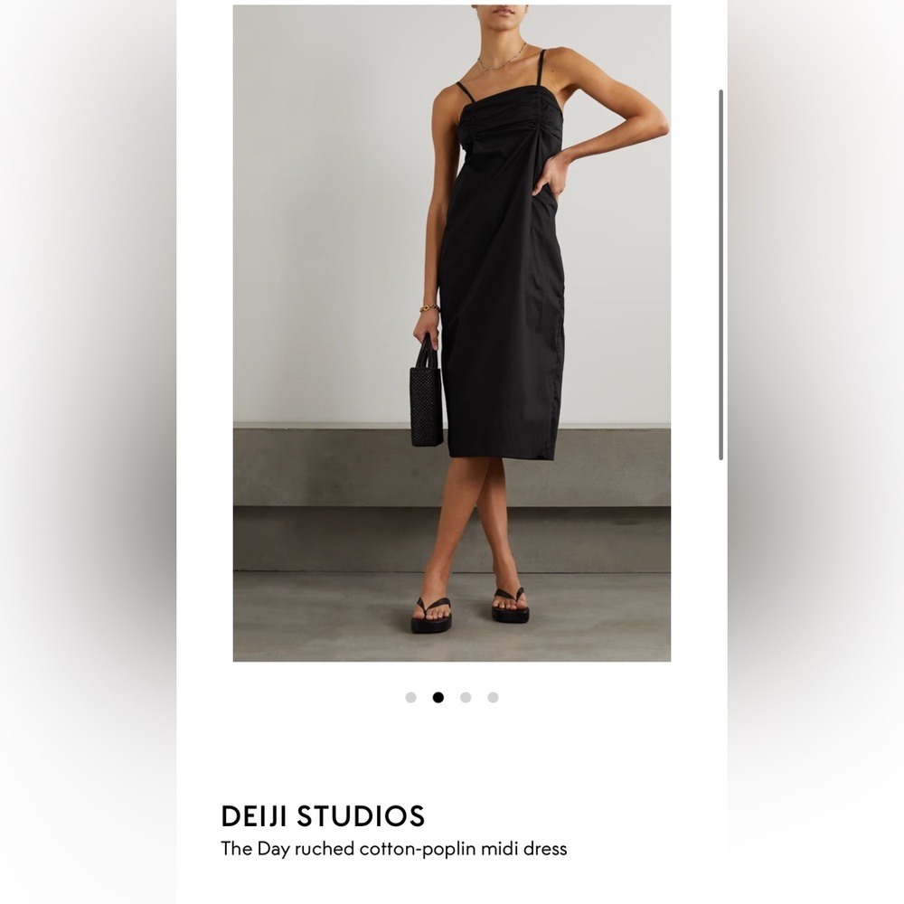 NWT DEIJI STUDIOS
The Day ruched cotton-poplin midi dress